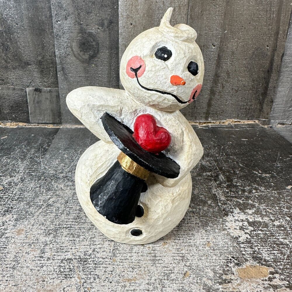 Vtg Rodney Leeseberg House of Hatten Snowman Hat‎ Heart